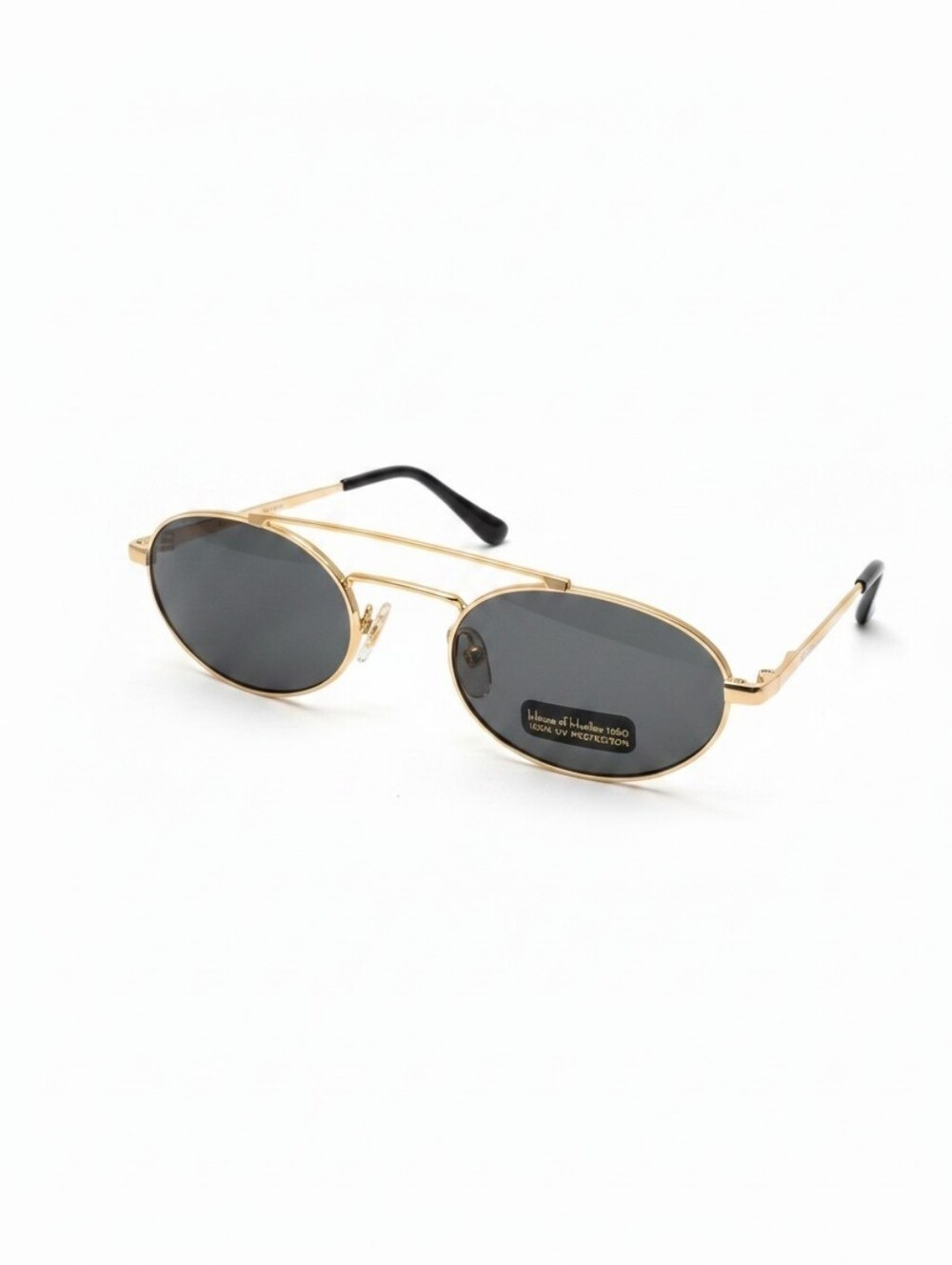 House of Harlow 1960 Oval Aviator Sunglasses Gold Black Retro Y2K UV Protection - Picture 7 of 7
